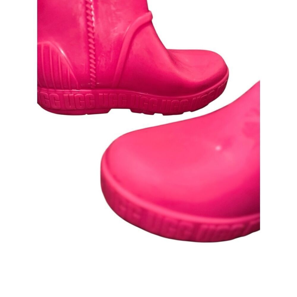 UGG Kids Pink Rain Boots Fleece Lined Size 13 Waterproof School Shoes - Picture 8 of 12